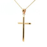 14k Yellow Gold Puffed Cross