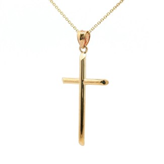 14k Yellow Gold Puffed Cross