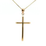 14k Yellow Gold Puffed Cross