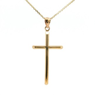 14k Yellow Gold Puffed Cross