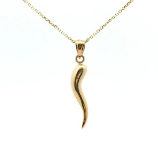 14k Yellow Gold Solid Italian Horn