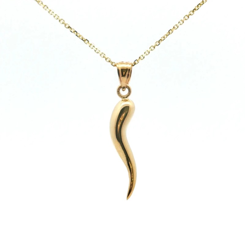 14k Yellow Gold Solid Italian Horn