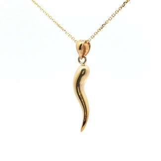14k Yellow Gold Solid Italian Horn