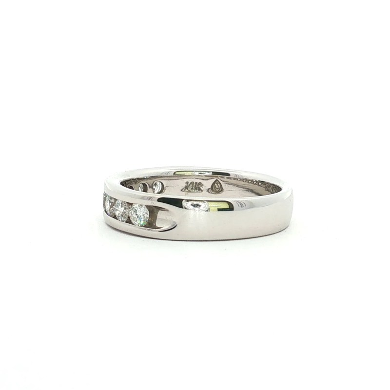 Estate 14k White Gold Diamond Channel-Set Ring