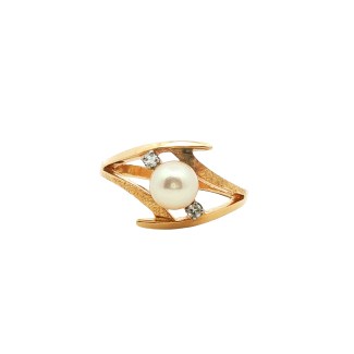 Estate 14k Yellow Gold Pearl Ring