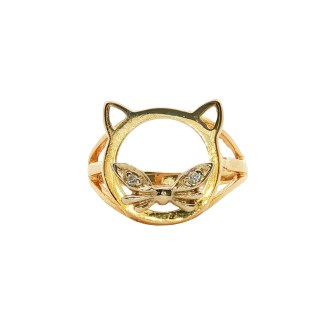 Estate 14k Yellow Gold Cat Ring