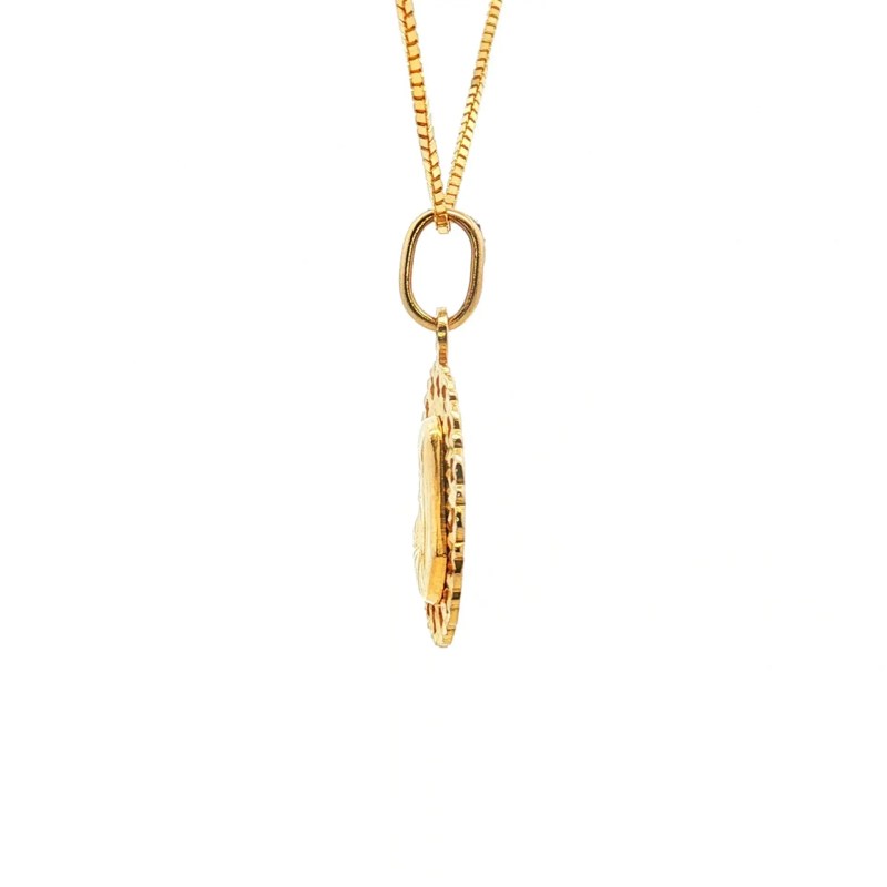 Estate 14k Yellow Gold Blessed Mother Mary Pendant