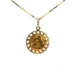 Estate 14k Yellow Gold Blessed Mother Mary Pendant