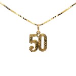 Estate 14k Yellow Gold Number 50 Charm