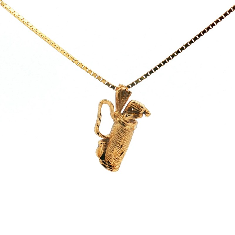 Estate 14k Yellow Gold Golf Bag Charm