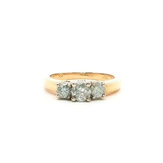 Estate 14k Yellow/White Gold Three-Stone Ring