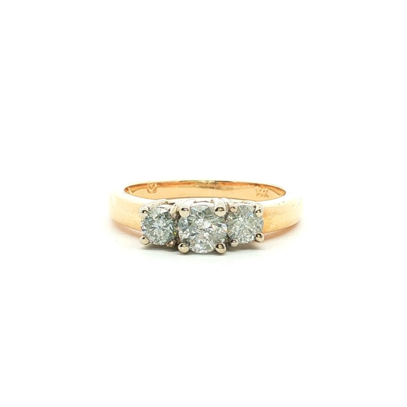 Estate 14k Yellow/White Gold Three-Stone Ring