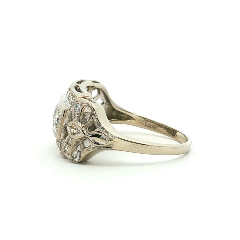 Estate Vintage 14k White Gold Ring