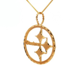 Estate 14k Yellow Gold Large Pittsburgh Steelers Logo Charm