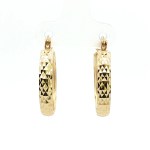 Estate 14k Diamond Cut Hoops