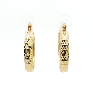 Estate 14k Diamond Cut Hoops