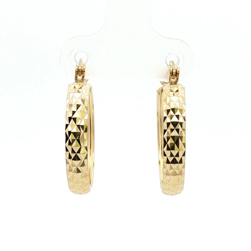 Estate 14k Diamond Cut Hoops