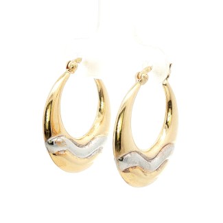Estate 14k Two-Toned Hoop Earrings