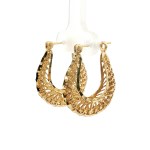 Estate 14k Yellow Gold Filigree Hoops