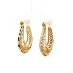 Estate 14k Yellow Gold Filigree Hoops