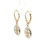 Estate 14k Yellow/White Gold Filigree Dangle Earrings