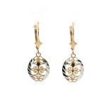 Estate 14k Yellow/White Gold Filigree Dangle Earrings