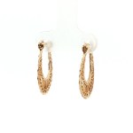 Estate 14k Yellow Gold Filigree Hoop Earrings
