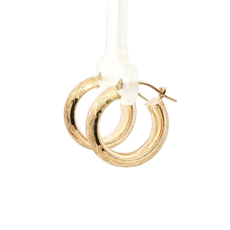 Estate 14k Yellow Hoop Earrings