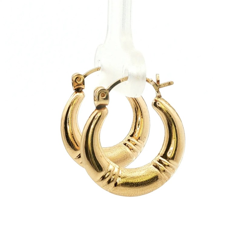 Estate 14k Yellow Gold Small Hoop Earrings