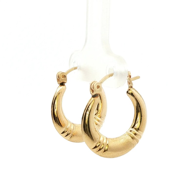 Estate 14k Yellow Gold Small Hoop Earrings