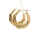 Estate 14k Yellow Gold Hexagonal Hoop Earrings