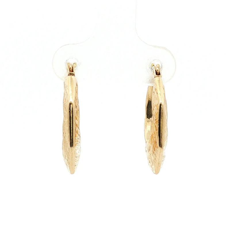 Estate 14k Yellow Gold Hexagonal Hoop Earrings