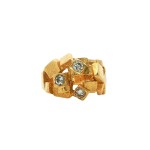 Estate 14k Yellow Gold Block Nugget Ring