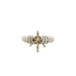 Estate 14k White Gold Semi-Mount