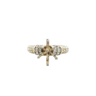 Estate 14k White Gold Semi-Mount