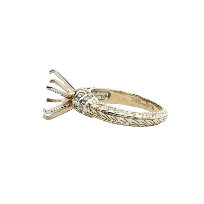 Estate 14k White Gold Semi-Mount