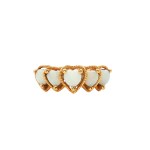 Estate 14k Yellow Gold Opal Heart Ring