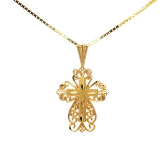 Estate 14k Yellow Gold Cross