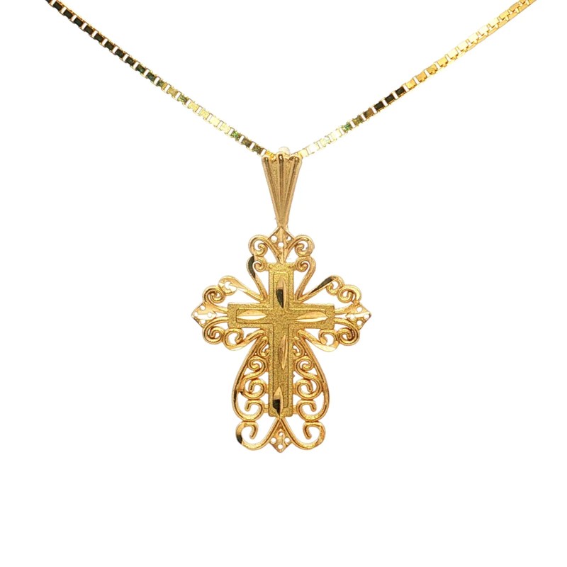 Estate 14k Yellow Gold Cross