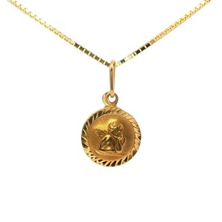 Estate 14k Yellow Gold Angel Medal