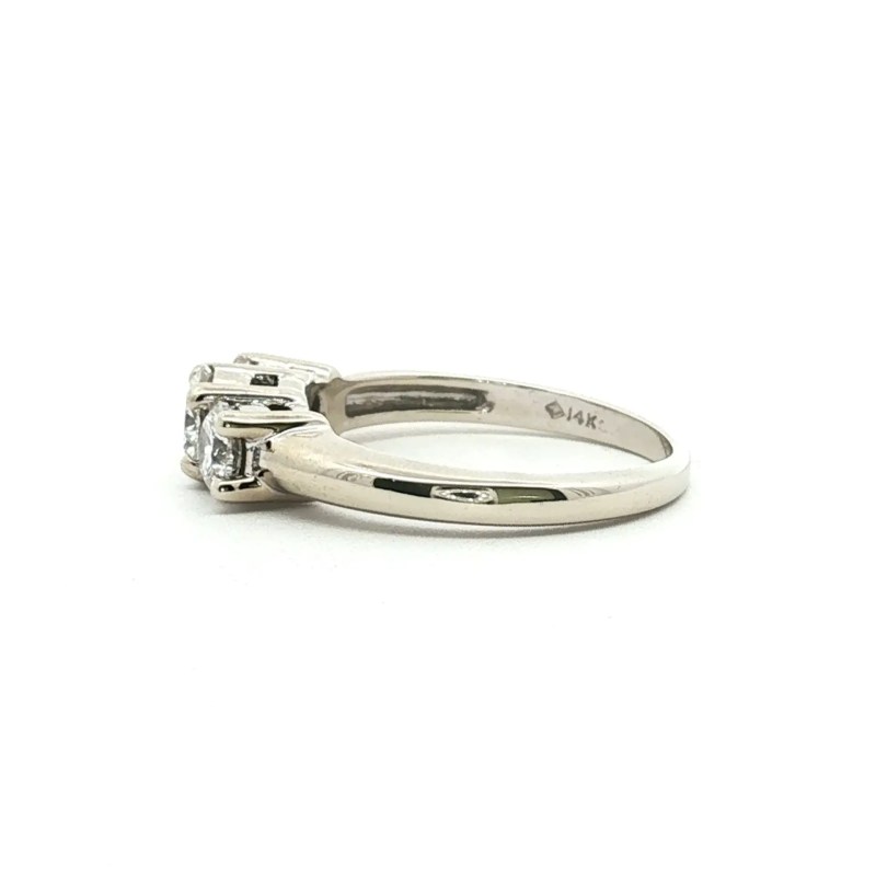 Estate 14k White Gold Three-Stone Ring