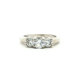 Estate 14k White Gold Three-Stone Ring