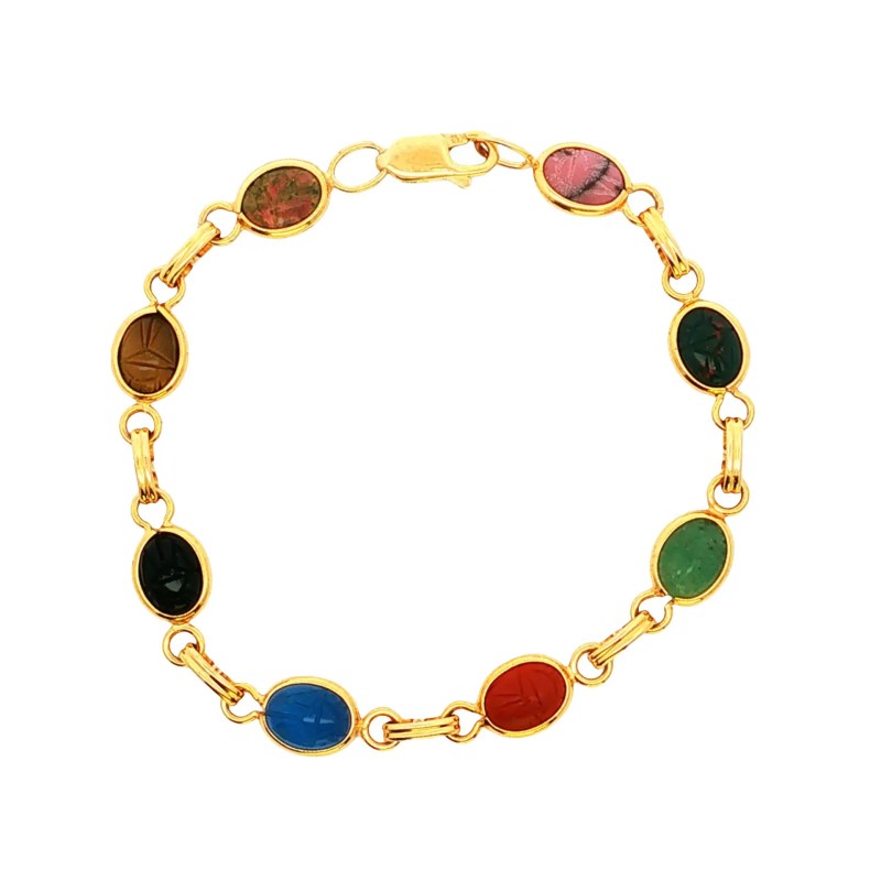 Estate 14k Yellow Gold Scarab Bracelet