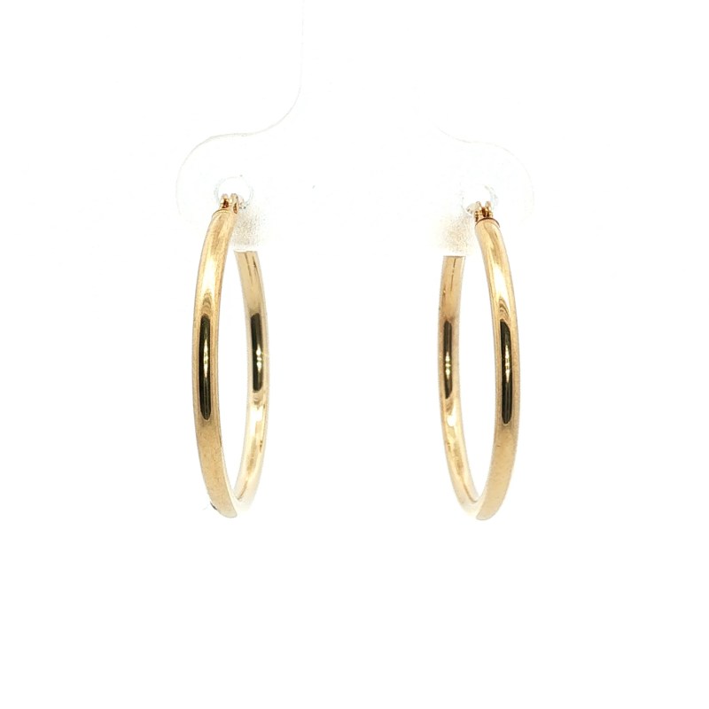 Estate 14k Yellow Gold Polished Hoop Earrings