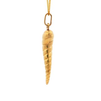 Estate 14k Yellow Gold Italian Horn