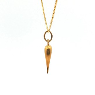 Estate 18k Yellow Gold Small Italian Horn