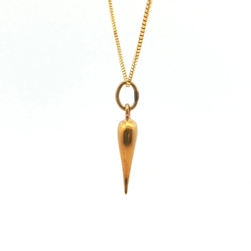 Estate 18k Yellow Gold Small Italian Horn