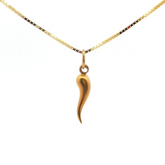 Estate 18k Yellow Gold Small Italian Horn