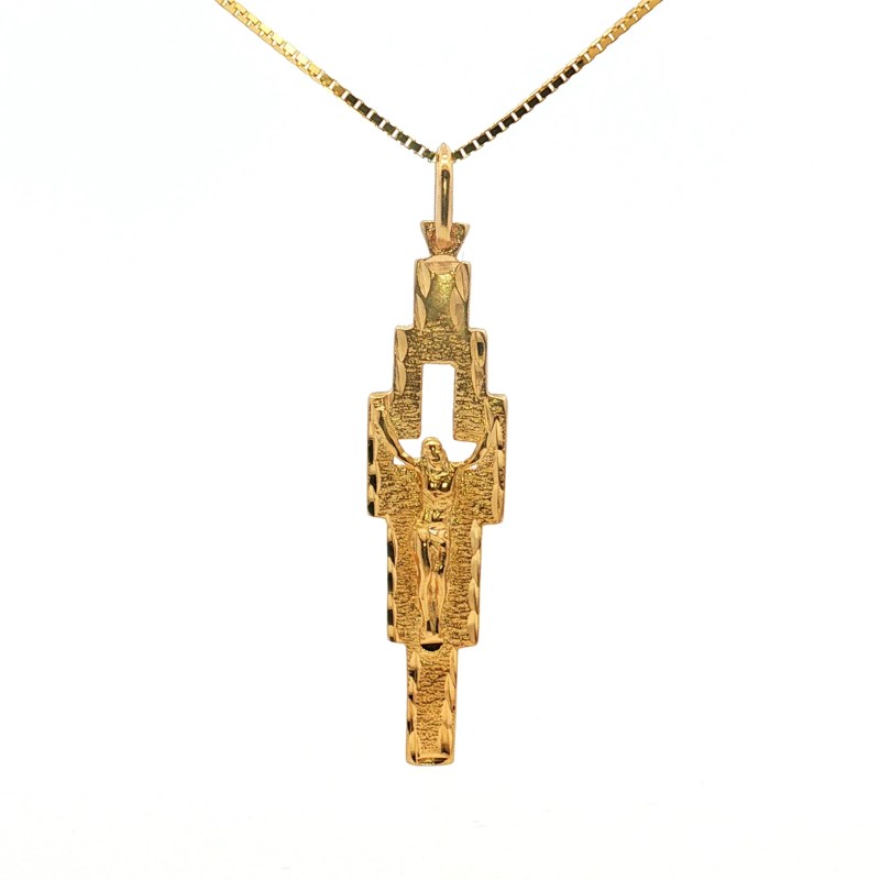 Estate 14k Yellow Gold Crucifix