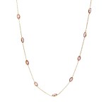 Estate 14k Yellow Gold By The Yard Checkerboard Tourmaline Necklace